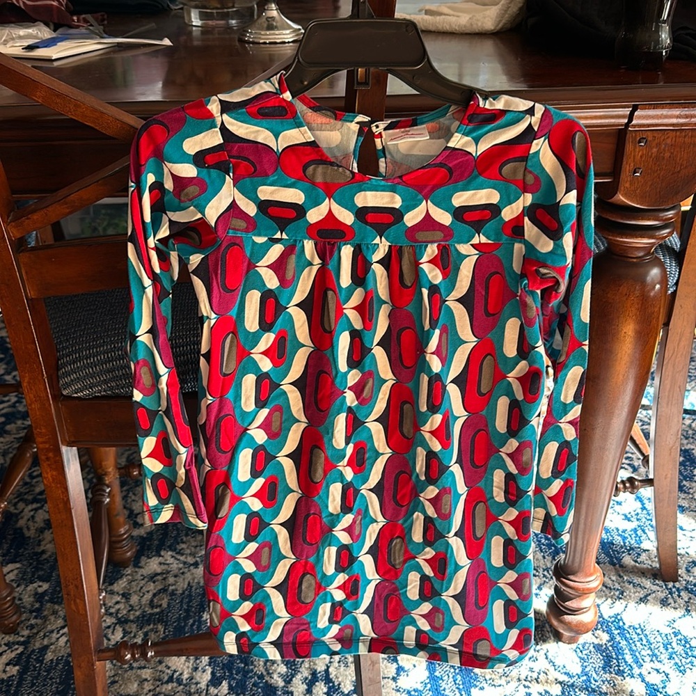 Hanna Andersson girls size 140 long sleeve multi colored dress